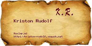 Kriston Rudolf névjegykártya